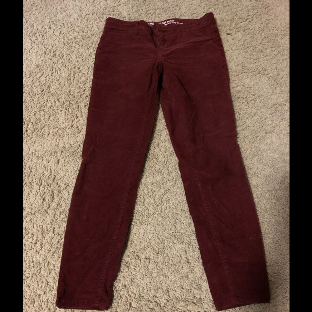 Dark red corduroy pants